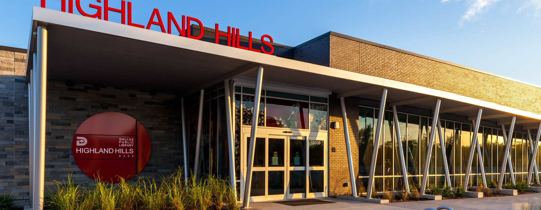 Front of Highland Hills Branch Library
