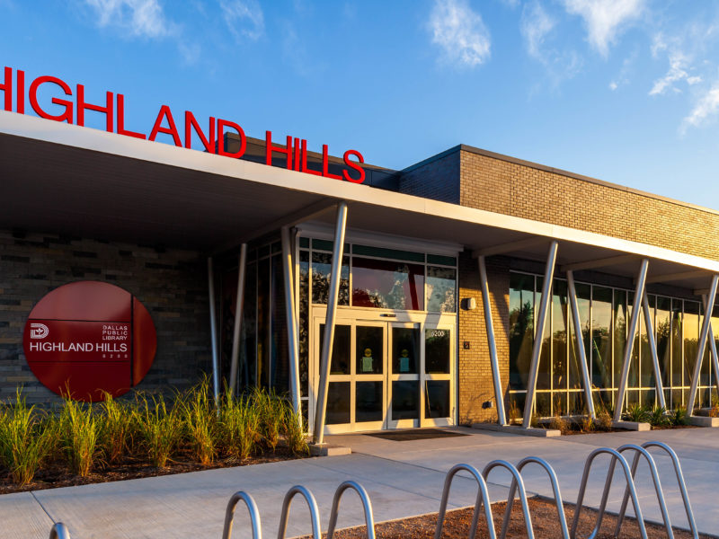 Front of Highland Hills Branch Library
