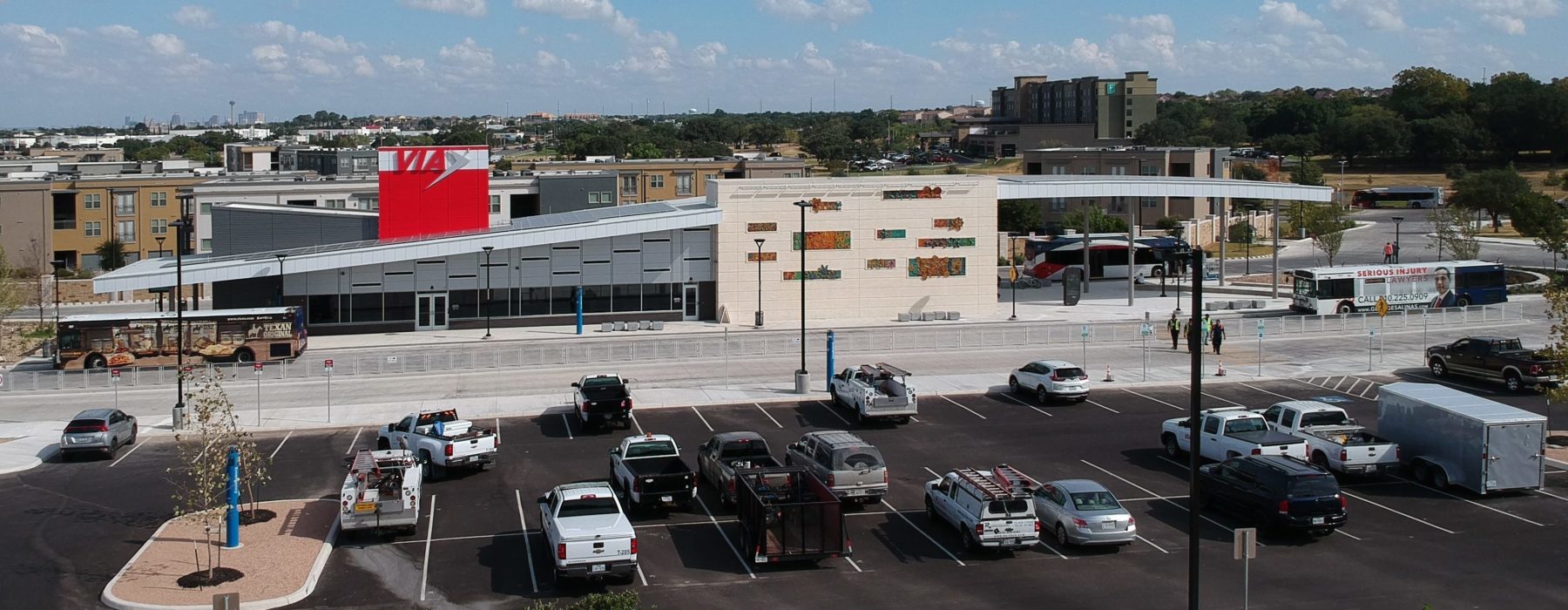 Front of Brooks City Base Transit Center