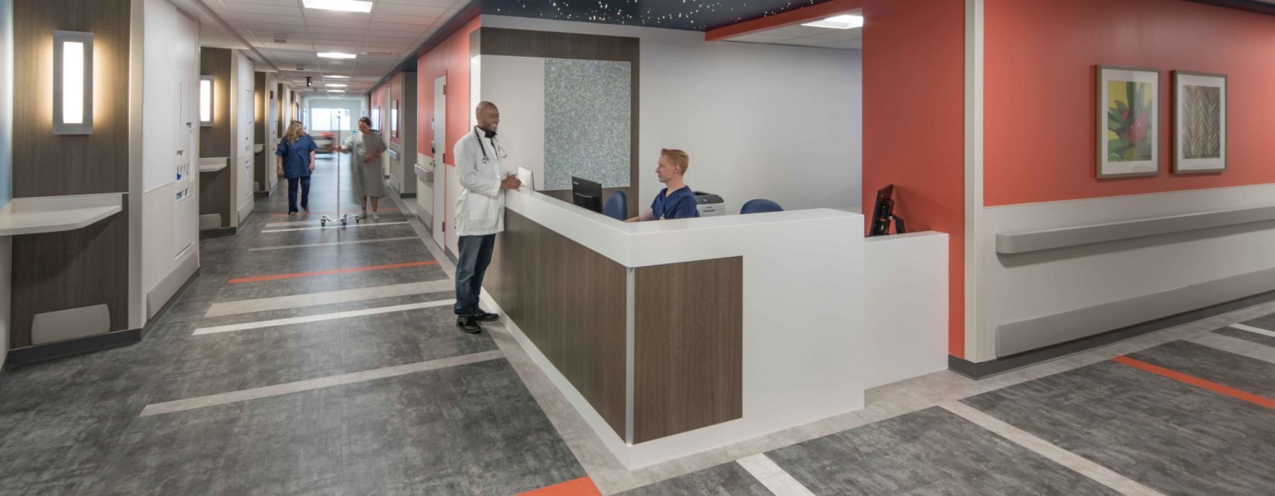Reception desk for the Campus Renewal Project at BJC