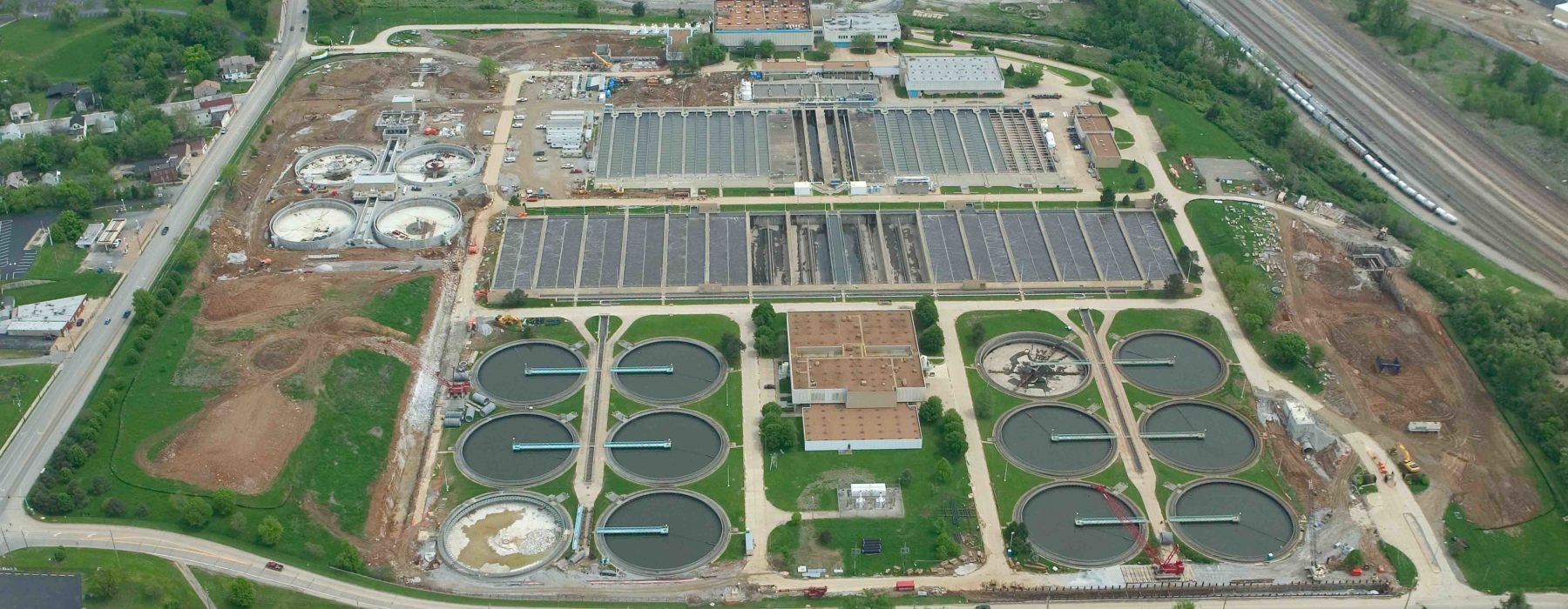 Aerial view of Lemay WWTP UV & Disinfection Facilities