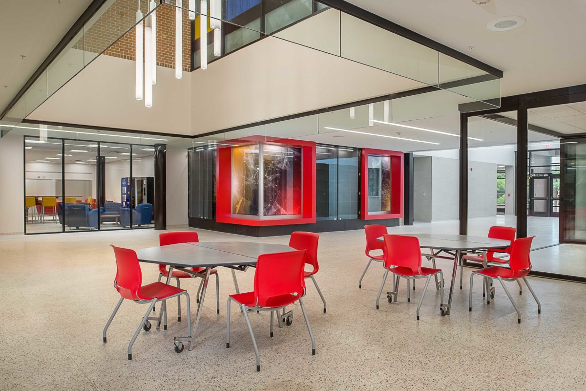 Seating in Atrium of Northwest High Magnet School