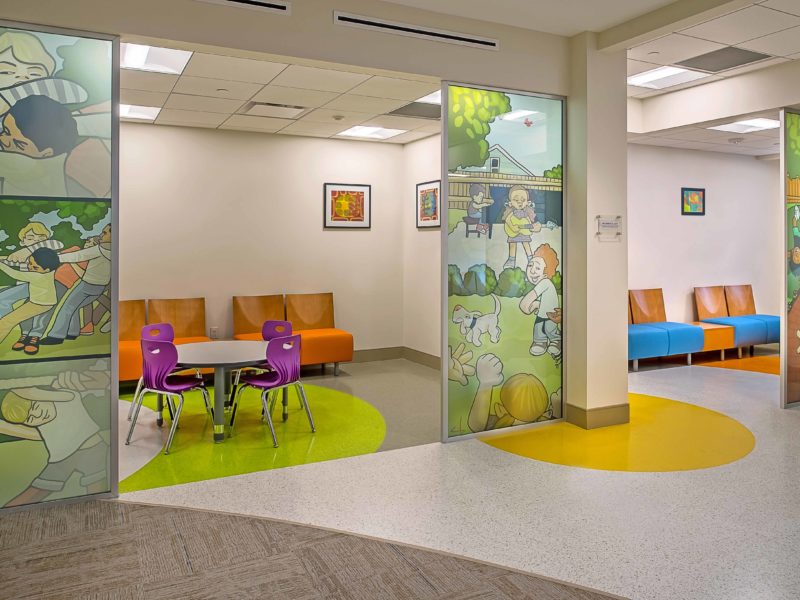 Waiting area in the Lacy Clay Center