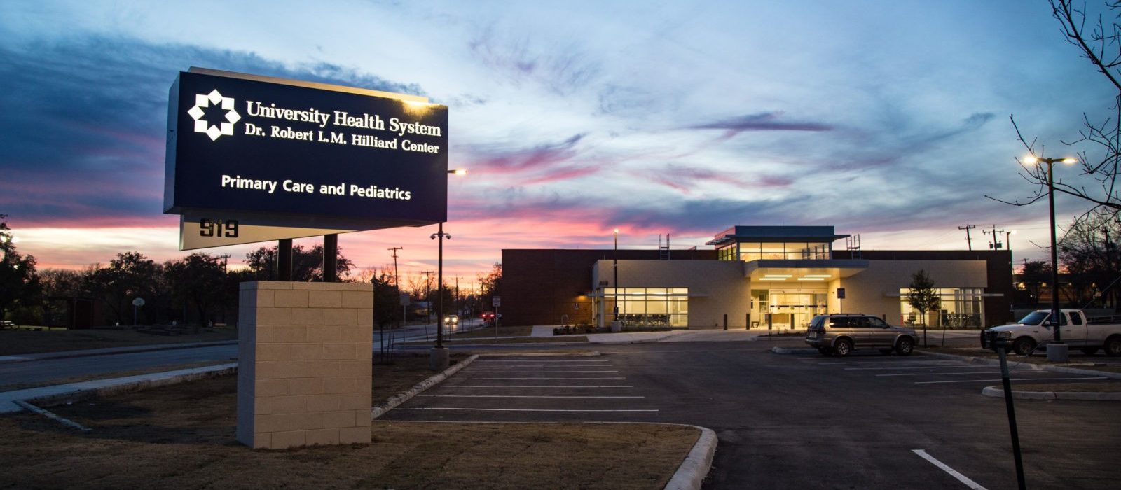 Front of the Dr. Robert L.M. Hilliard Health Center