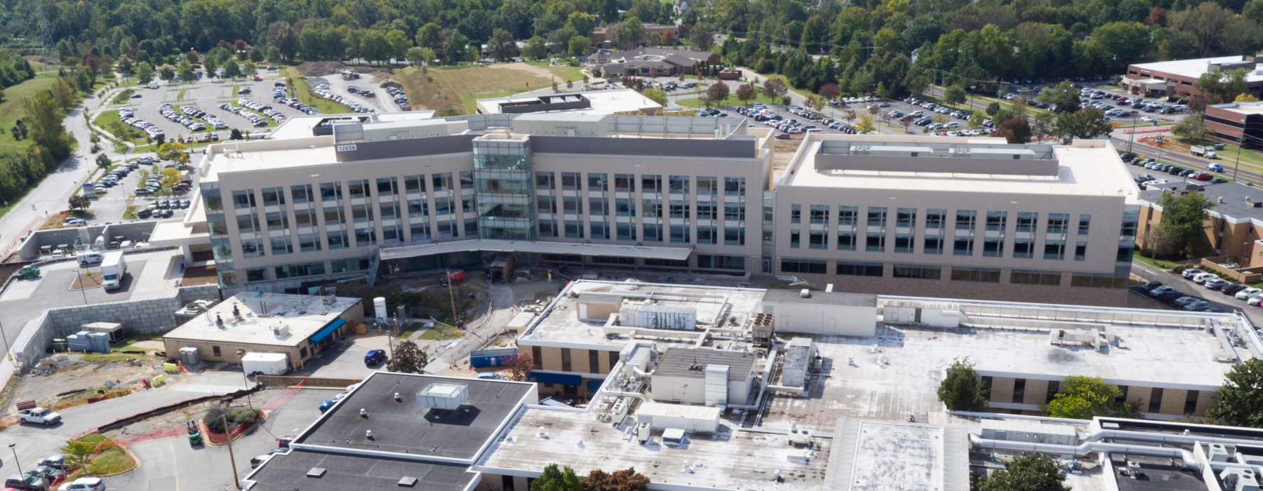 Barnes-Jewish West County Hospital aerial shot front view