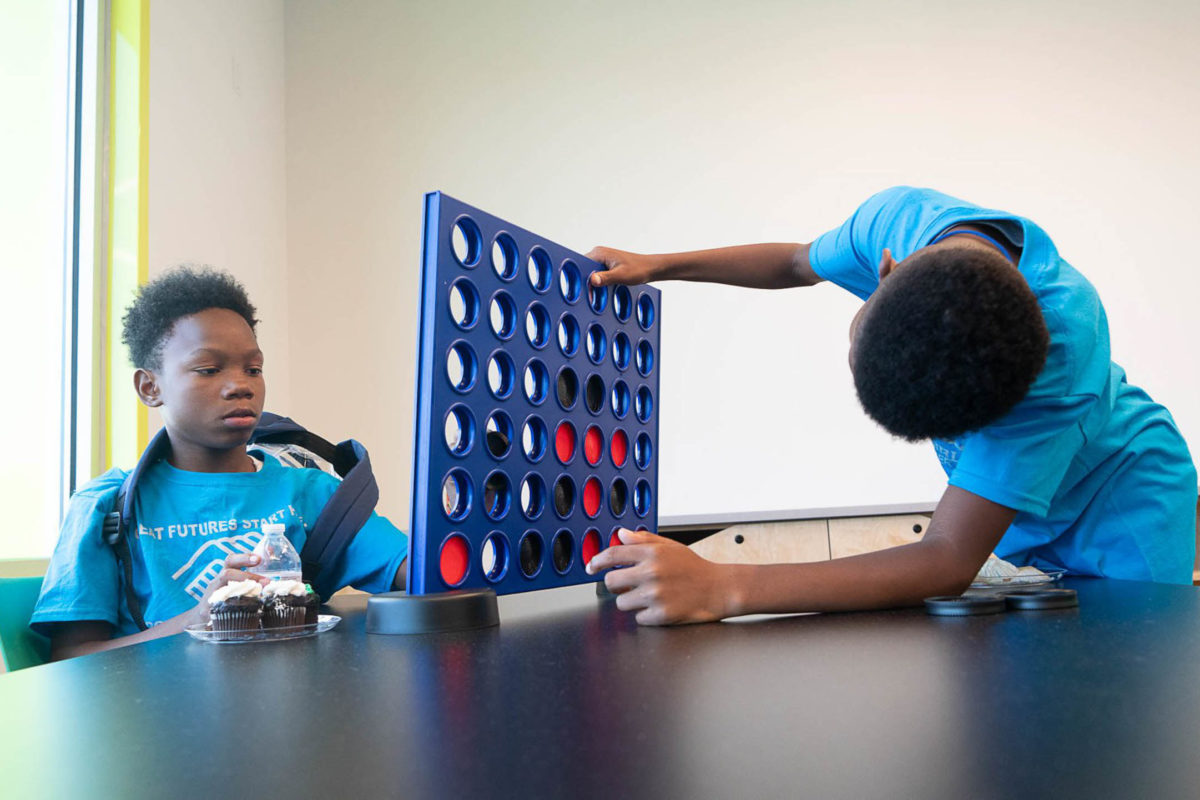 Boys and Girls Club of Greater St. Louis Two Boys Playing Connect Four